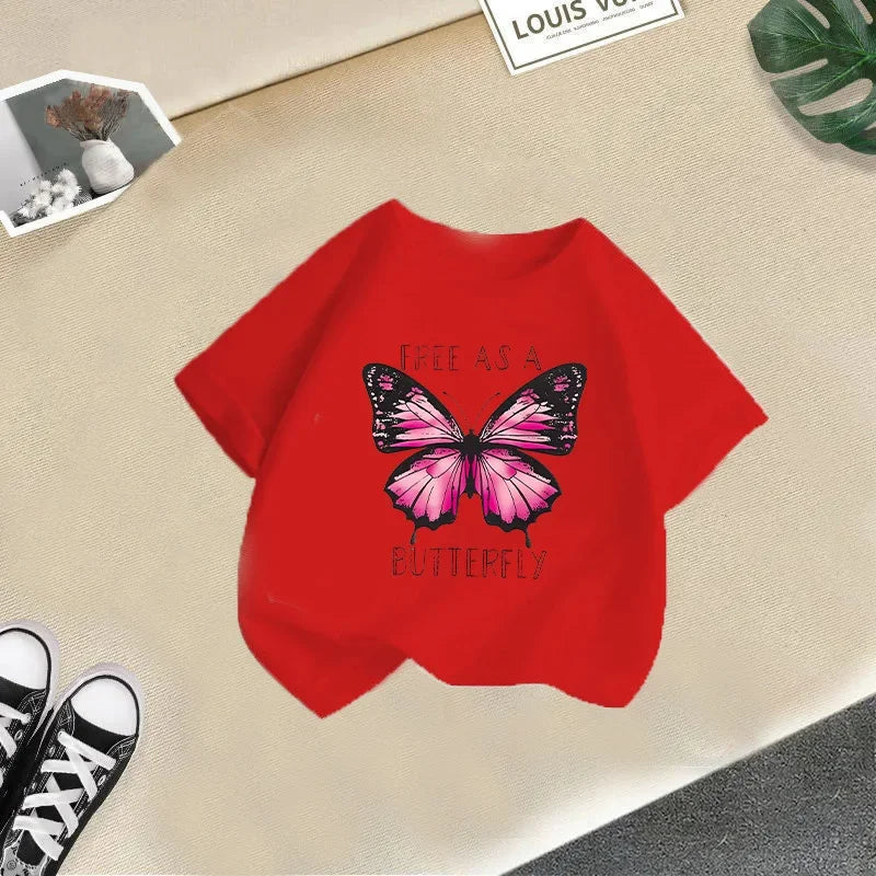 Girls Short Sleeve T-shirt Summer New Children's Top Loose Fashion
