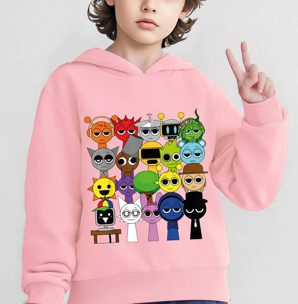 New Sprunki Cartoon Kids Hoodie Game Incredibox Sweatshirts Boys