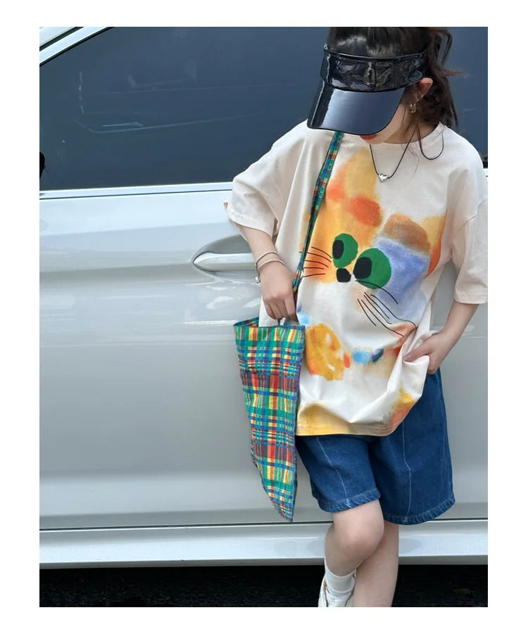 Girls' short sleeve T-shirt summer