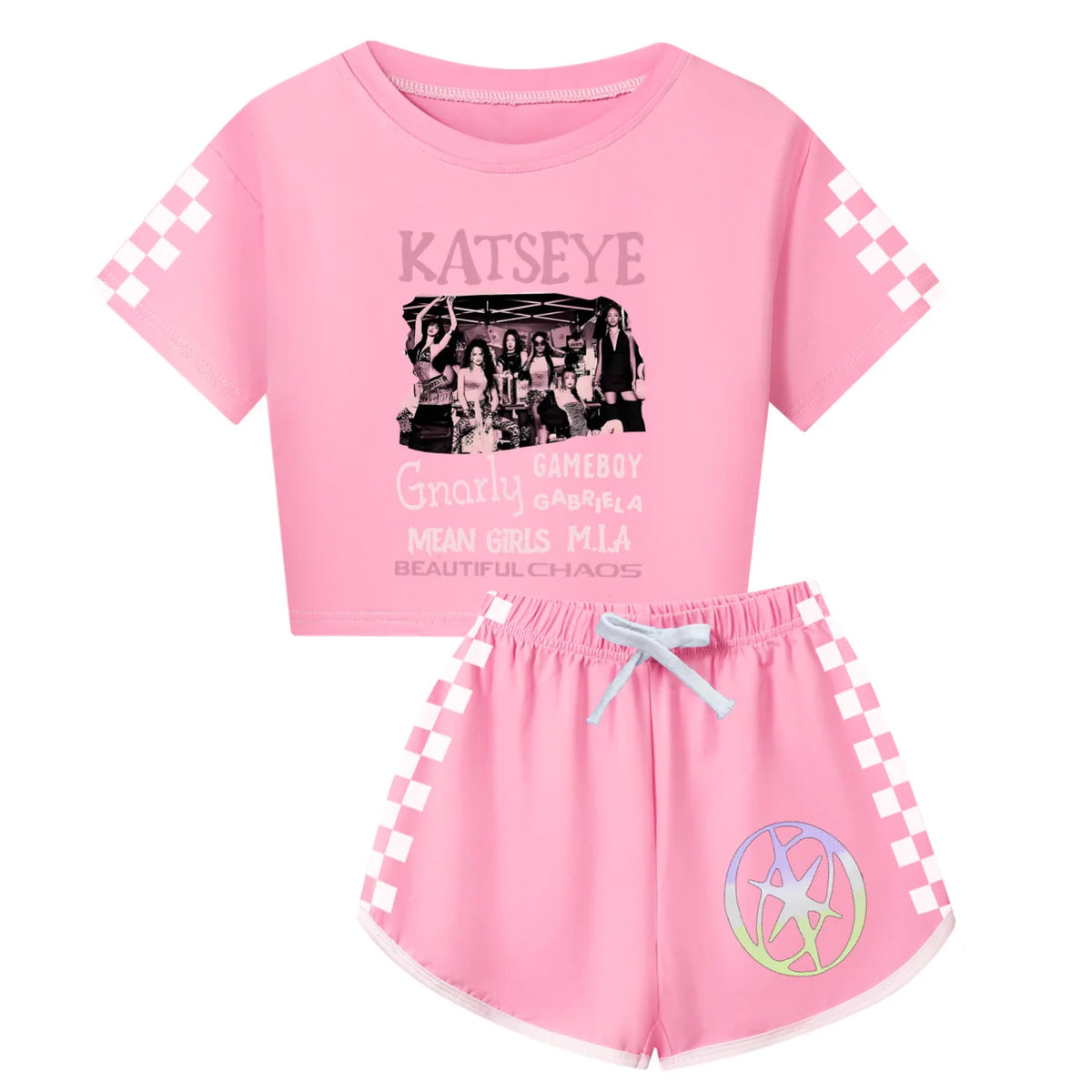 Girls T Shirt Katseye Beautiful Chaos T-shirt And Shorts Clothes