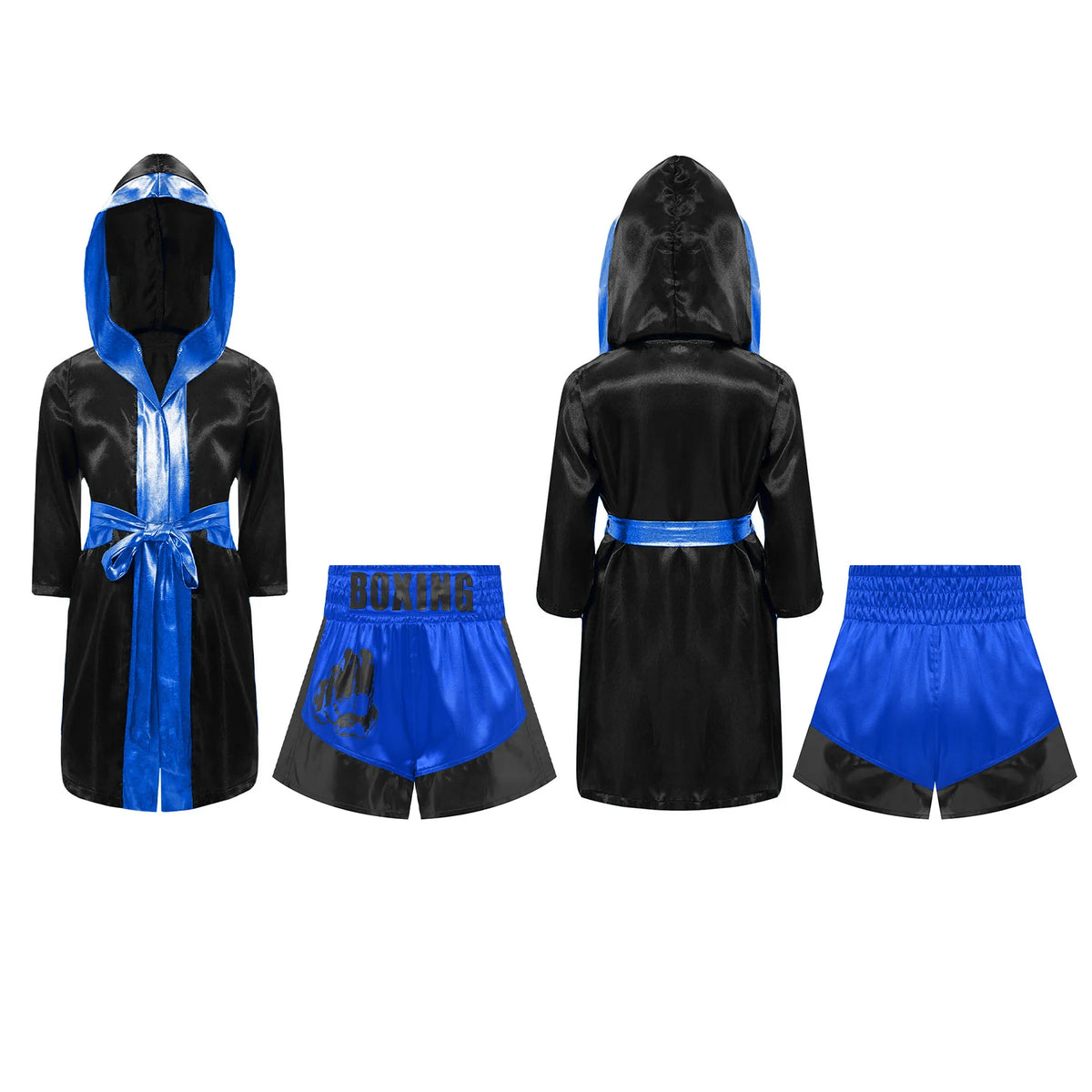 Kids Boys Boxing Costume Halloween Boxers Cosplay Costume 2 Piece Boxing Robe And Muay Thai