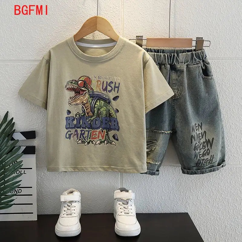 T-Shirts Denim Shorts 2 Pieces