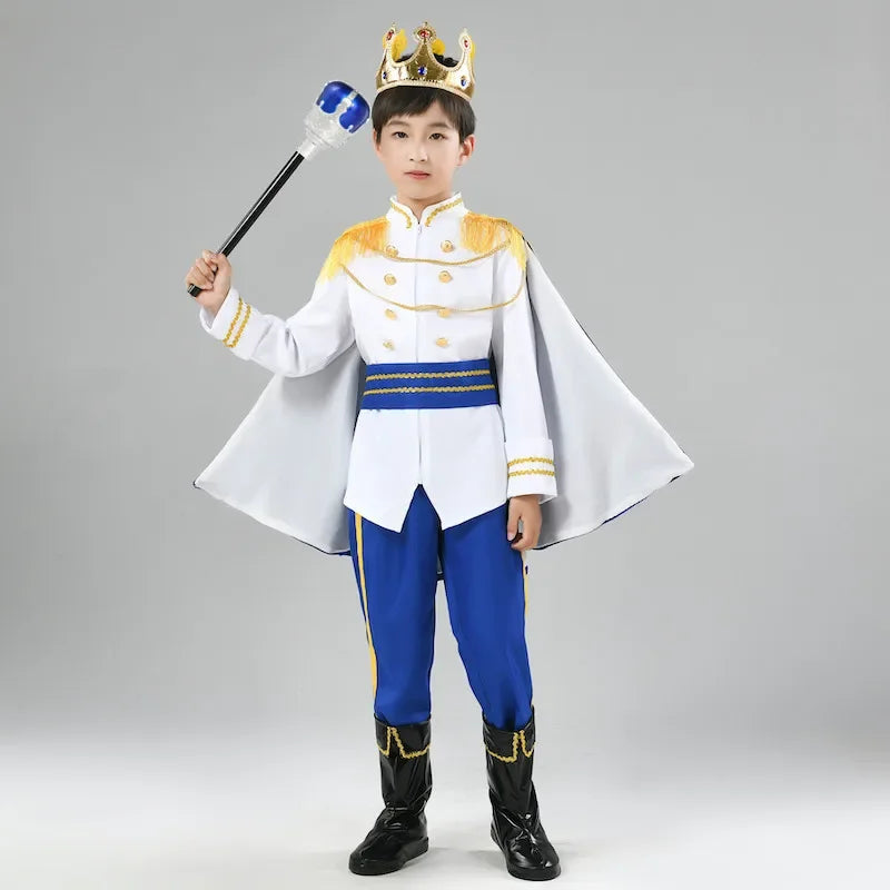 7 Pieces Boys King Carnival Costume Medieval