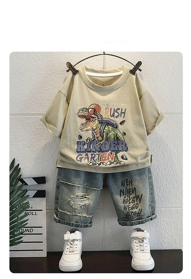 T-Shirts Denim Shorts 2 Pieces