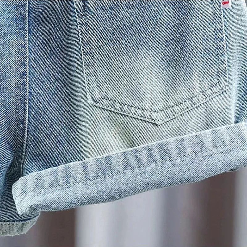 Shorts Jeans Fashion Embroidery Loose Short Denim Pants
