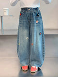 Teenagers Spring Girls Jeans Flower
