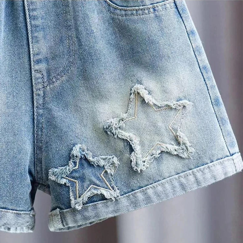 Shorts Jeans Fashion Embroidery Loose Short Denim Pants