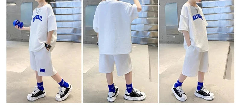 Boys T-shirt + Loose Shorts 2Pcs Kids Sportswear