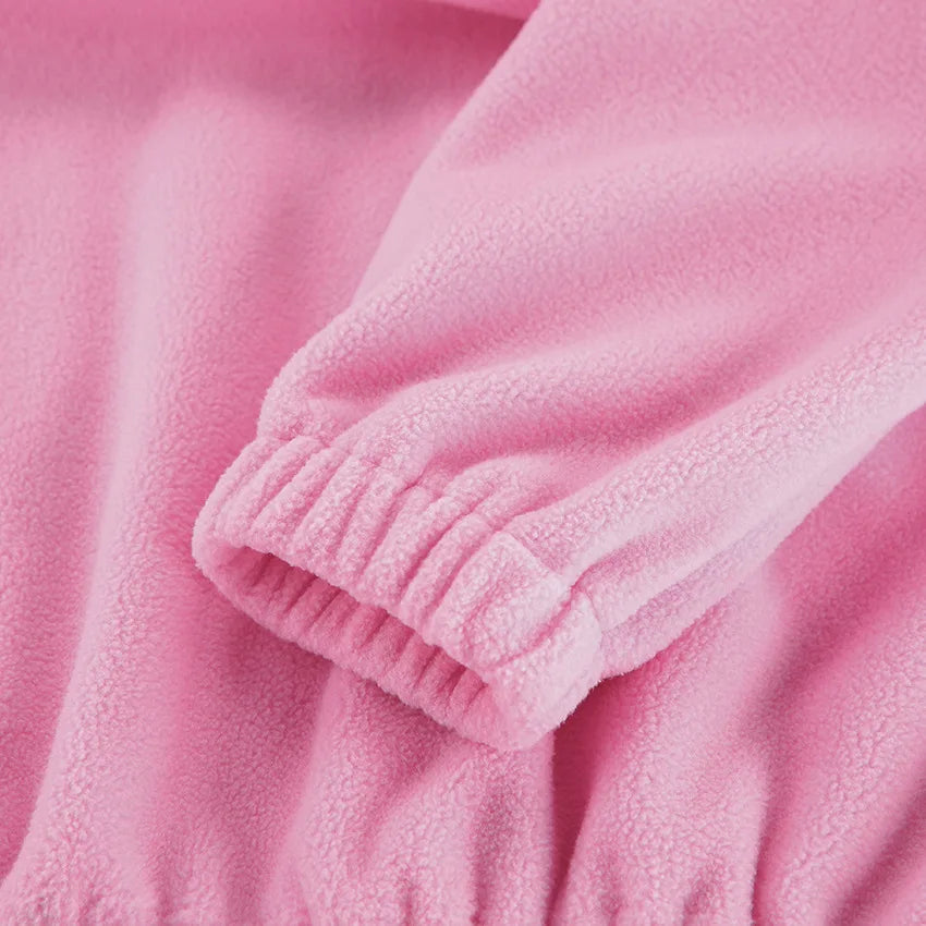 Women Autumn Winter Fleece Hoodies Elegant Stand Collar Zipper Loose Sweatshirt Elegant Solid Pullover Casual Top Streetwear