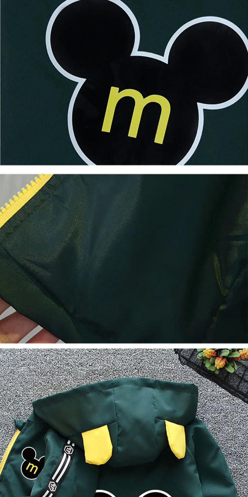 Hooded Jacket Fashion Solid Letter Print Outerwear for 1-6 Years Kids Children Windbreaker Coat