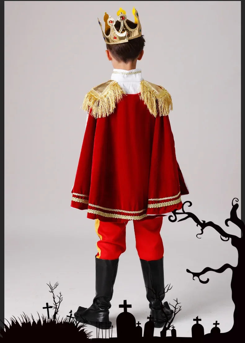 7 Pieces Boys King Carnival Costume Medieval