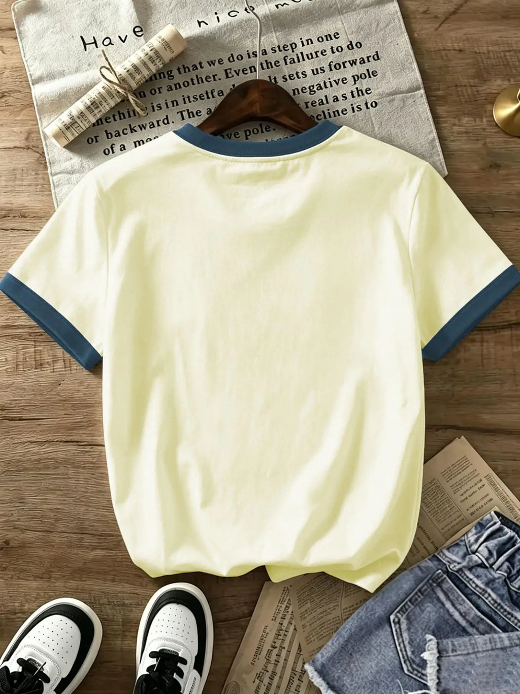 T-Shirt Crew Neck Short Sleeve Loose-Fit Soft Cotton Blend Casual Streetwear