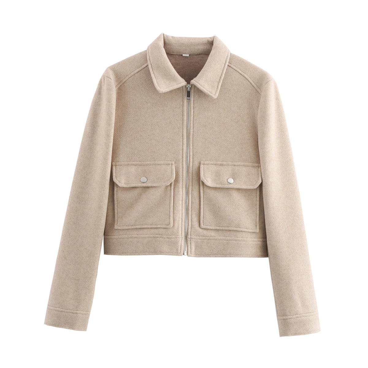 Women's Zipper Jacket Coat New Winter Long Sleeve Pocket Outerwear Coat Short Street Elegant Women's Jacket