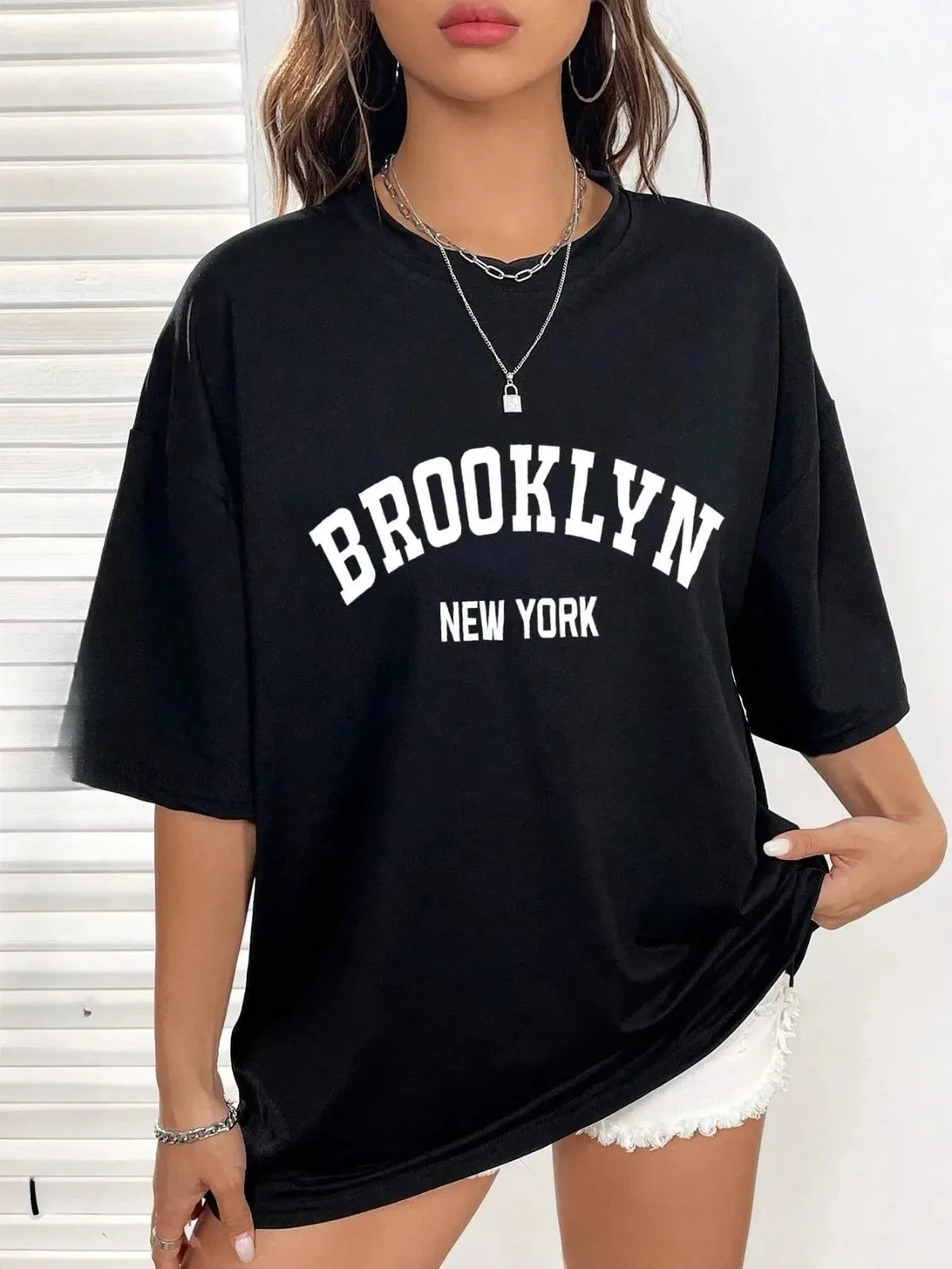 Women's T-shirt Casual Street Clothing Fashionable Letter Print Brooklyn New York