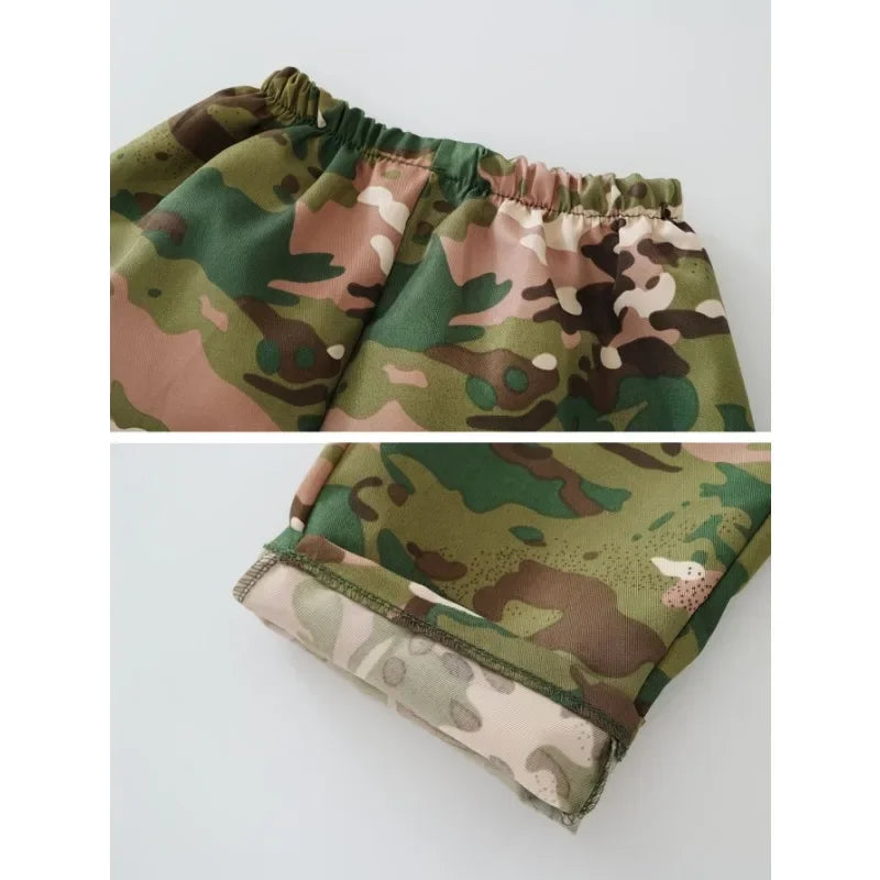 Boys Camouflage Army Soldier Dress Up Costume for Party