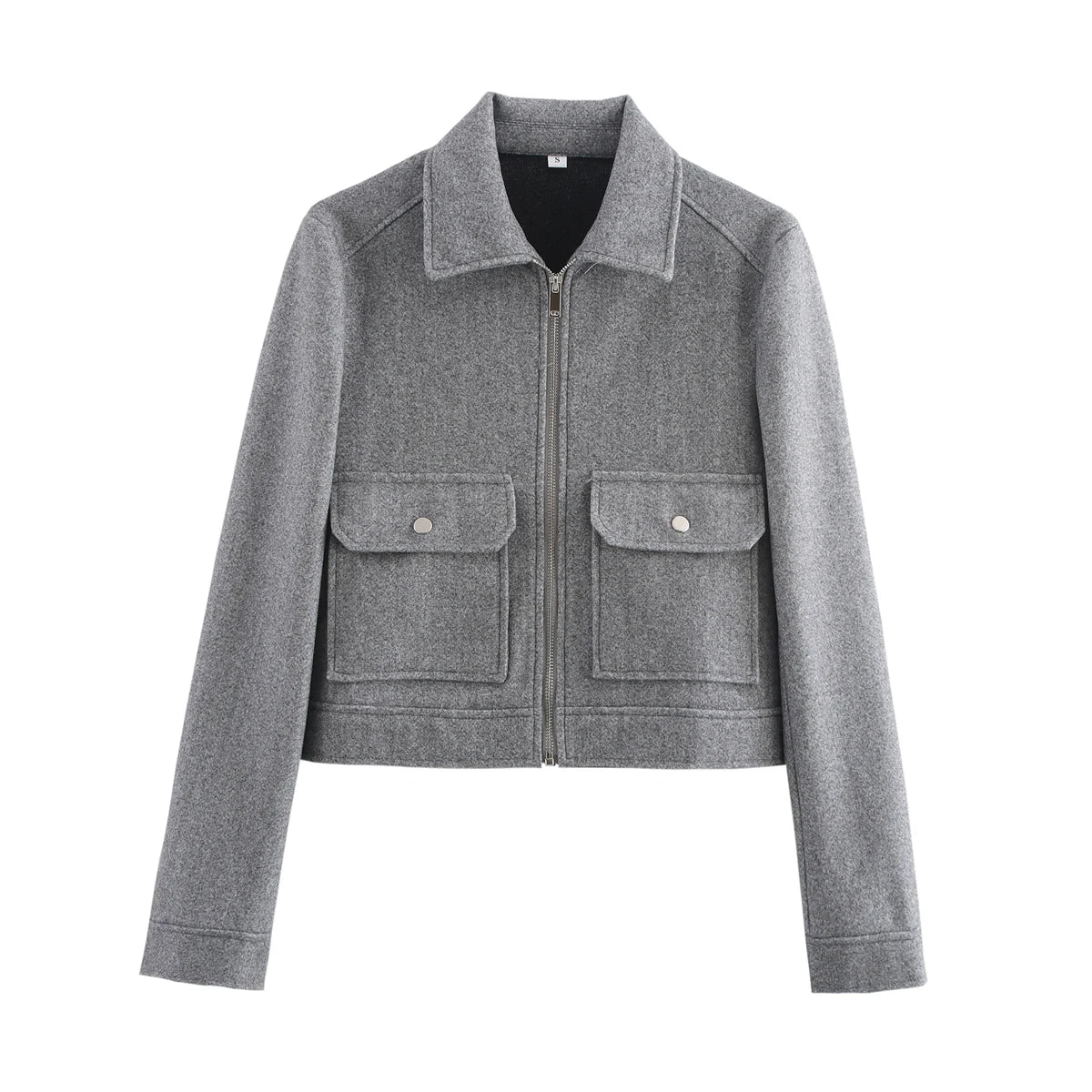 Women's Zipper Jacket Coat New Winter Long Sleeve Pocket Outerwear Coat Short Street Elegant Women's Jacket