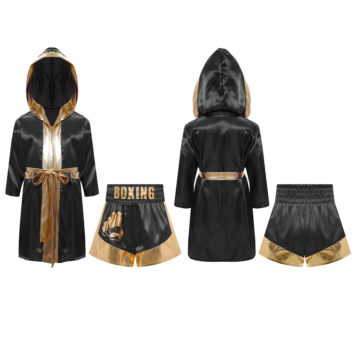Kids Boys Boxing Costume Halloween Boxers Cosplay Costume 2 Piece Boxing Robe And Muay Thai