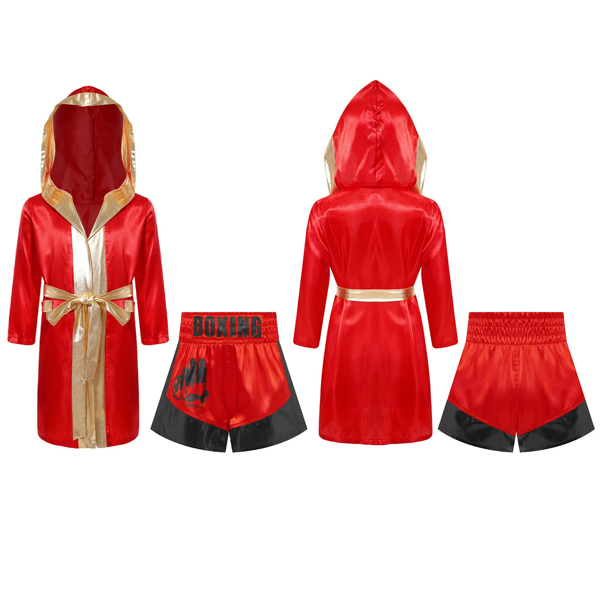 Kids Boys Boxing Costume Halloween Boxers Cosplay Costume 2 Piece Boxing Robe And Muay Thai