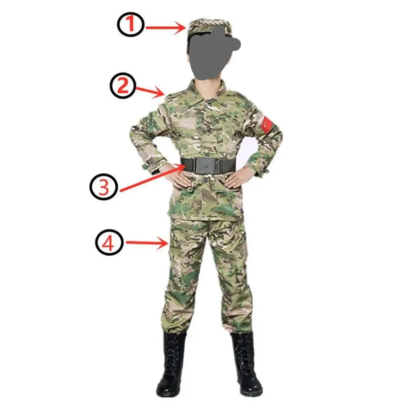 Boys Camouflage Army Soldier Dress Up Costume for Party