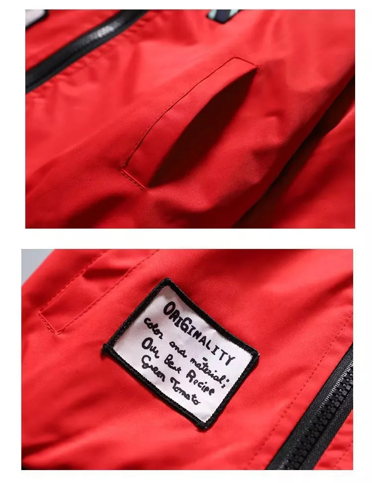 Teen Boys Double Sided Wear Bomber Jacket 2026 Spring Autumn Children Handsome Zipper