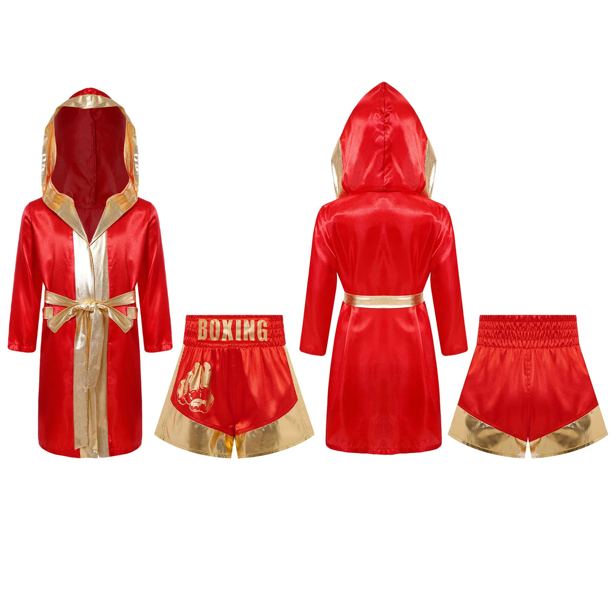 Kids Boys Boxing Costume Halloween Boxers Cosplay Costume 2 Piece Boxing Robe And Muay Thai