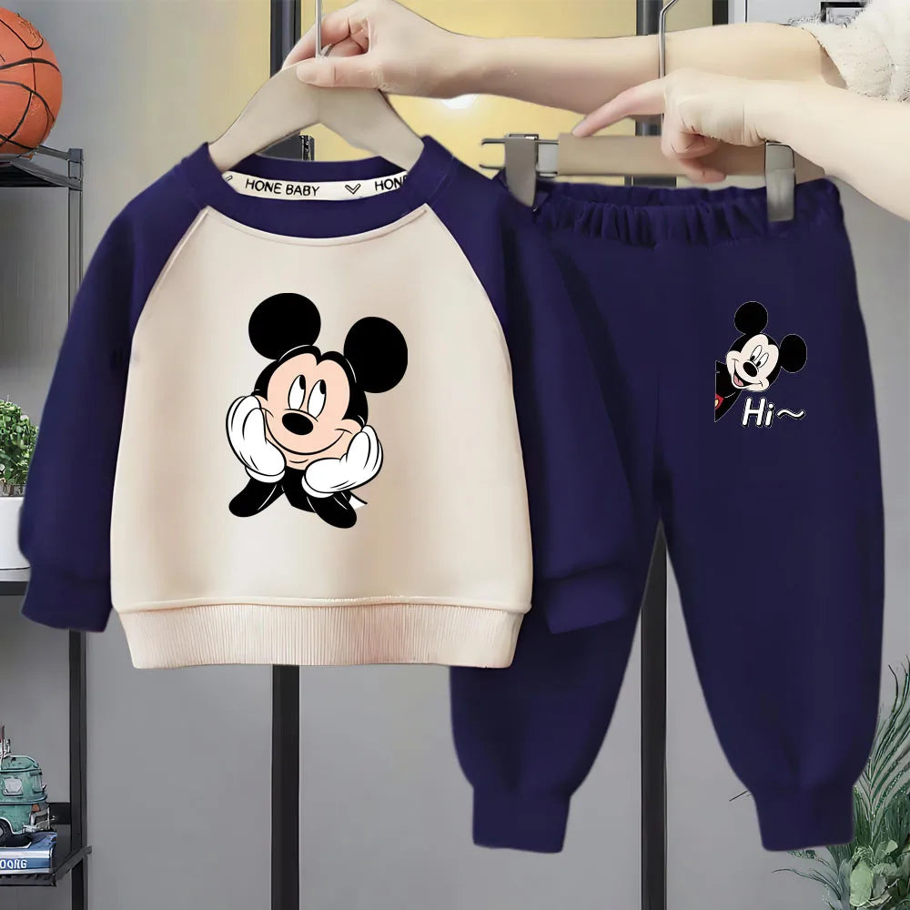 2 PCS Boys O Neck Spliced Long Sleeve Hoodies