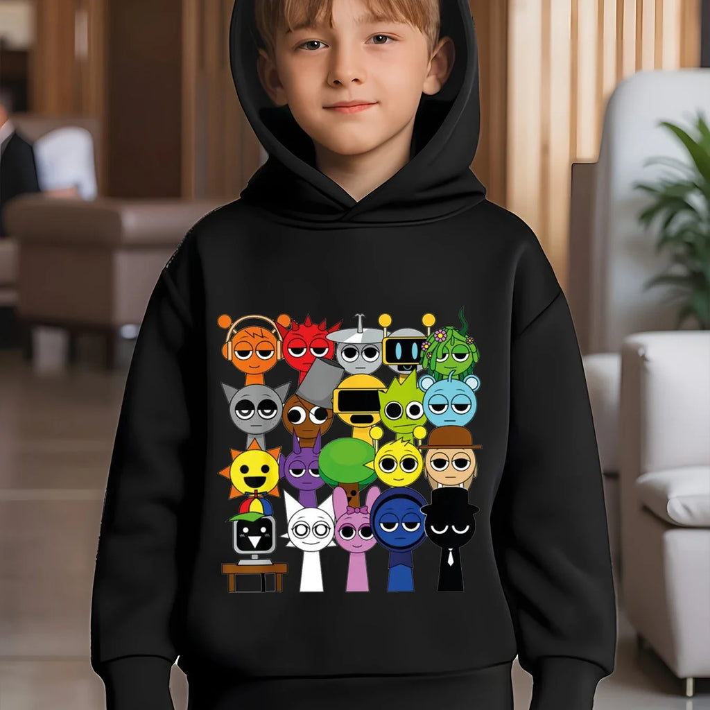 New Sprunki Cartoon Kids Hoodie Game Incredibox Sweatshirts Boys