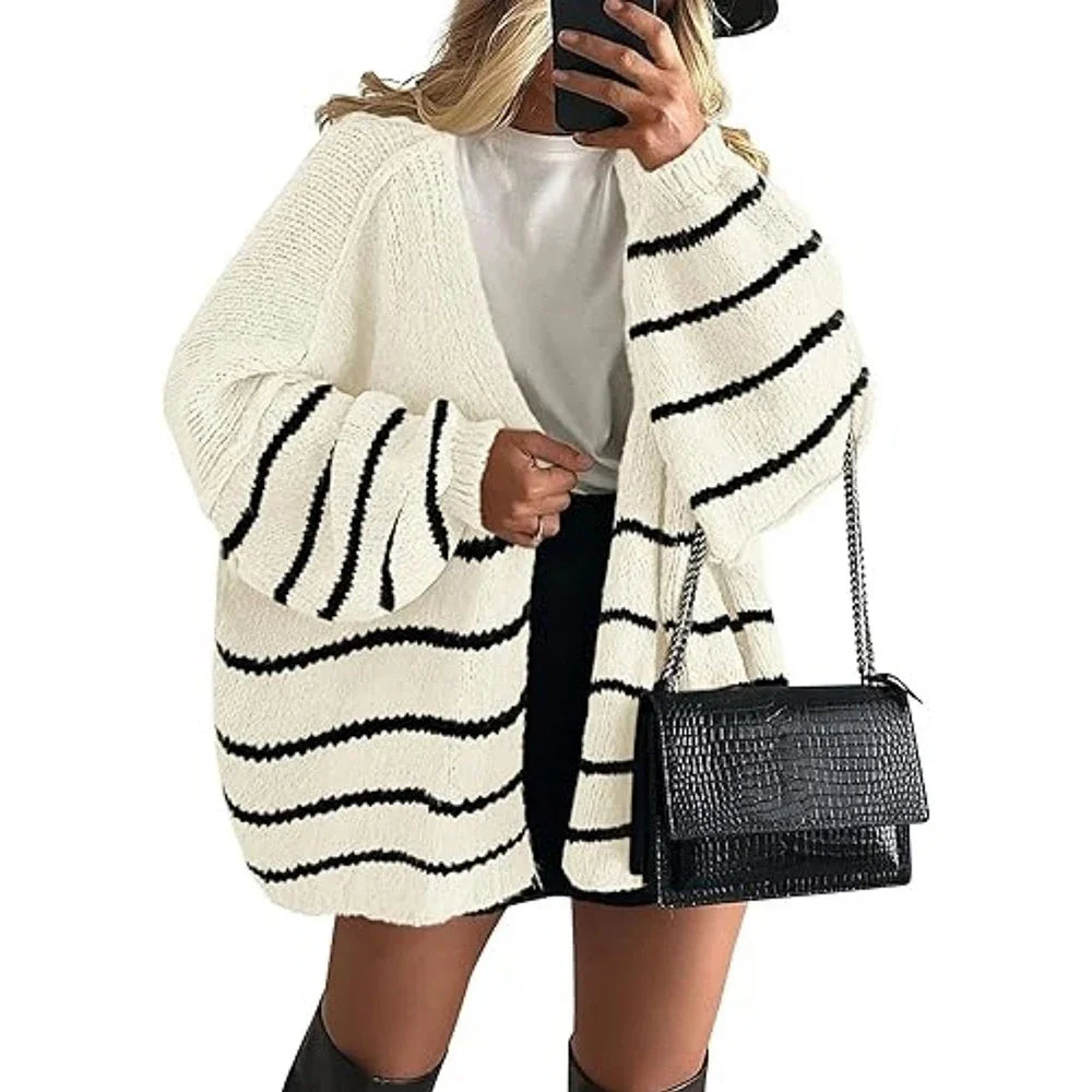 Women's Autumn Winter Knitted Cardigan Sweater Women Jacket Casual Stylish Solid Color Long Sleeve Jackets
