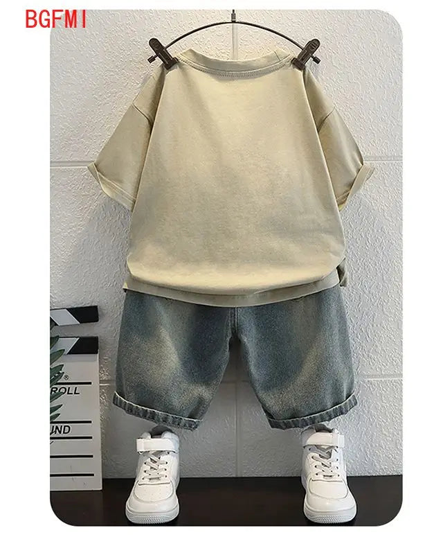T-Shirts Denim Shorts 2 Pieces