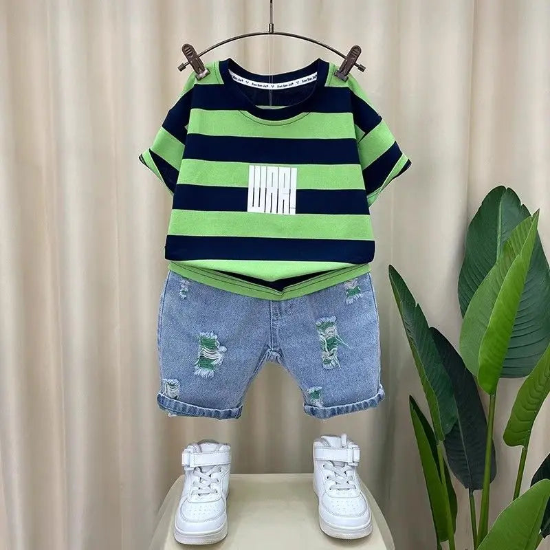 T-Shirts Denim Shorts 2 Pieces