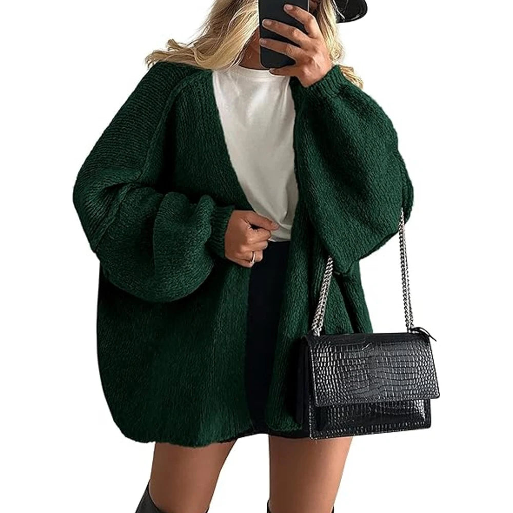Women's Autumn Winter Knitted Cardigan Sweater Women Jacket Casual Stylish Solid Color Long Sleeve Jackets