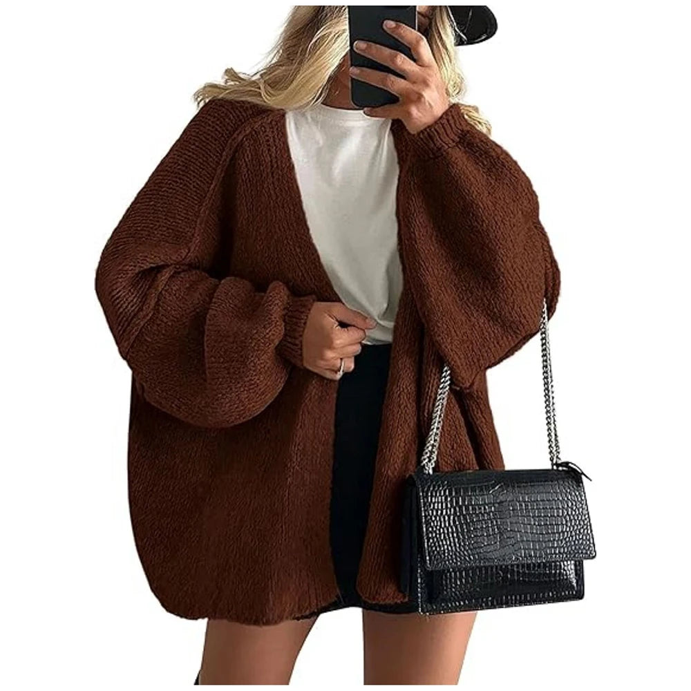 Women's Autumn Winter Knitted Cardigan Sweater Women Jacket Casual Stylish Solid Color Long Sleeve Jackets
