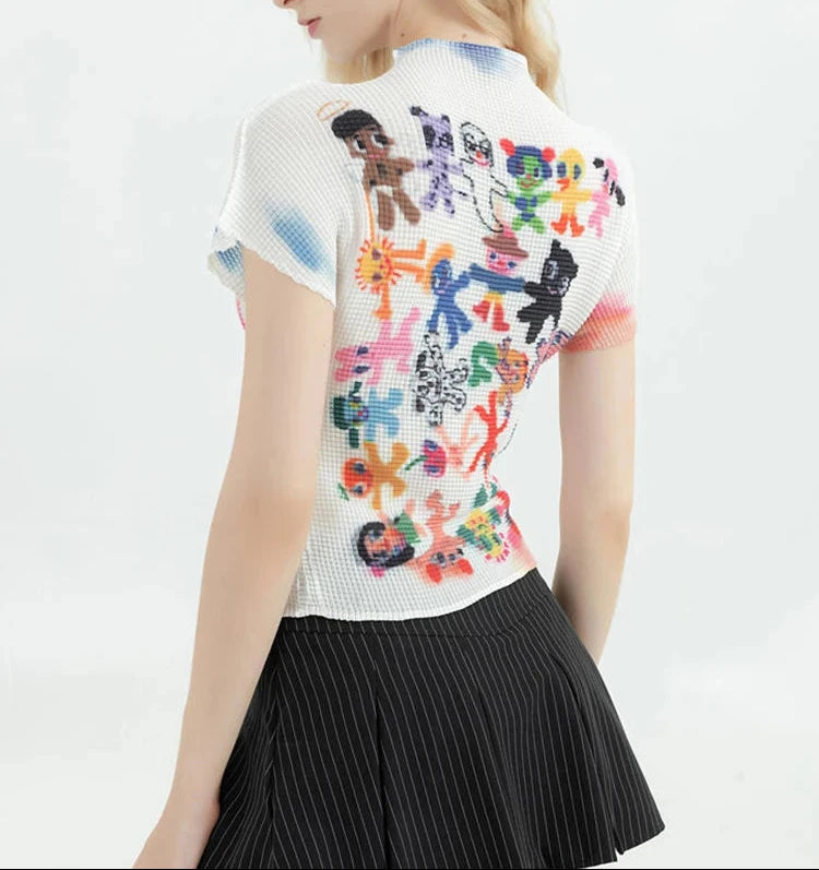 T-shirt  Graphic Print Short Sleeve Tee Top Clothes Fashion Vintage