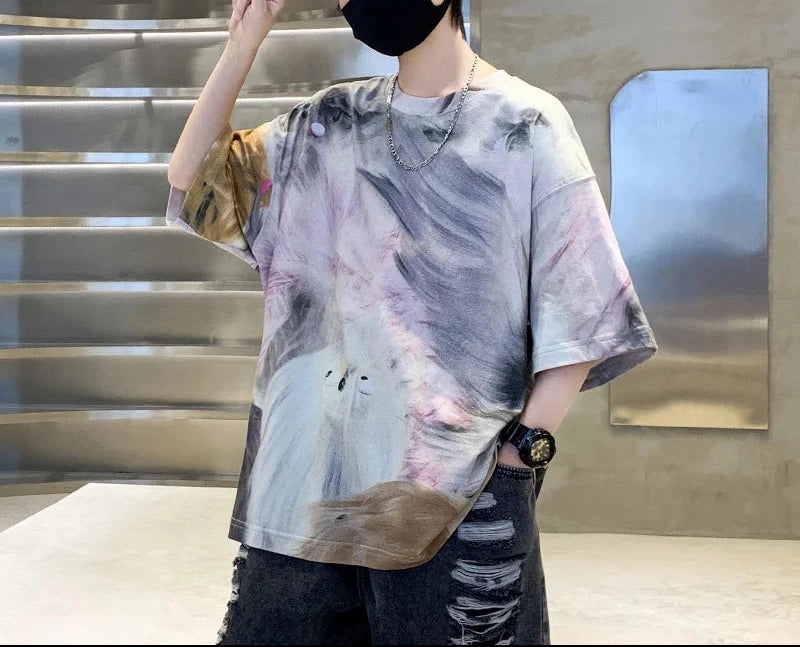 T-shirt for Boys Short Sleeve Tie Dye Print