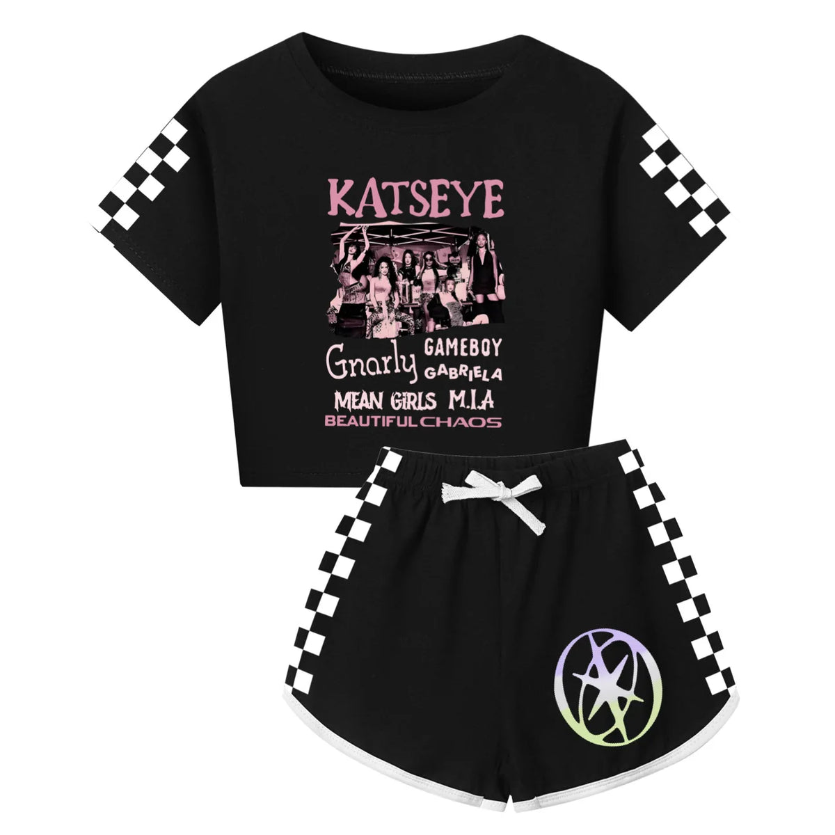 Girls T Shirt Katseye Beautiful Chaos T-shirt And Shorts Clothes