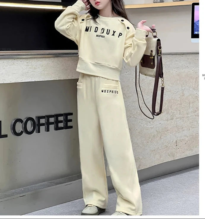 Autumn Spring Children Clothes Suits Kids Long Sleeve Sweatshirt+Loose Pant 2Pcs