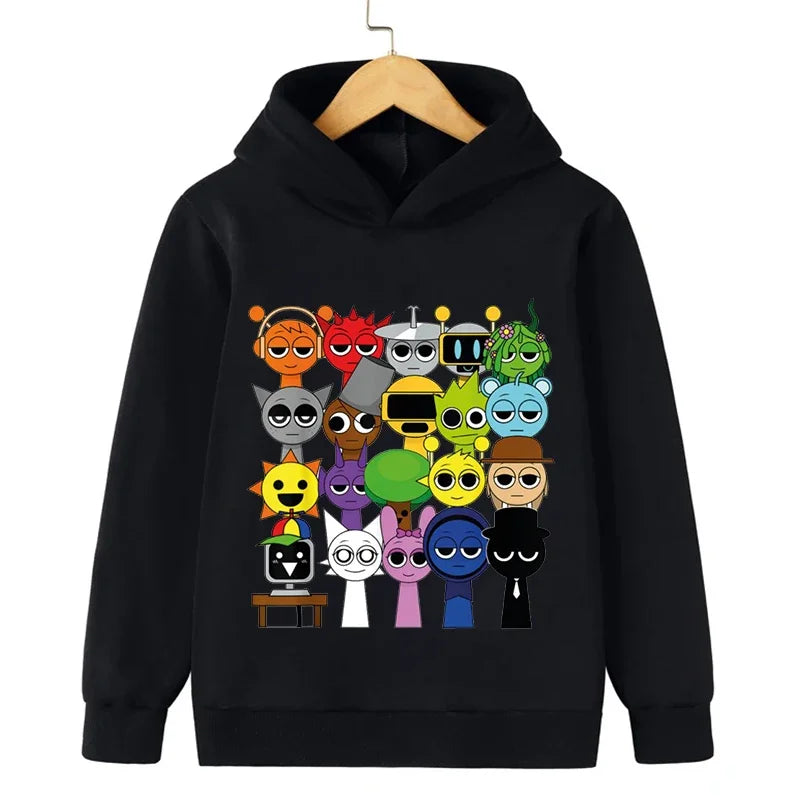 New Sprunki Cartoon Kids Hoodie Game Incredibox Sweatshirts Boys