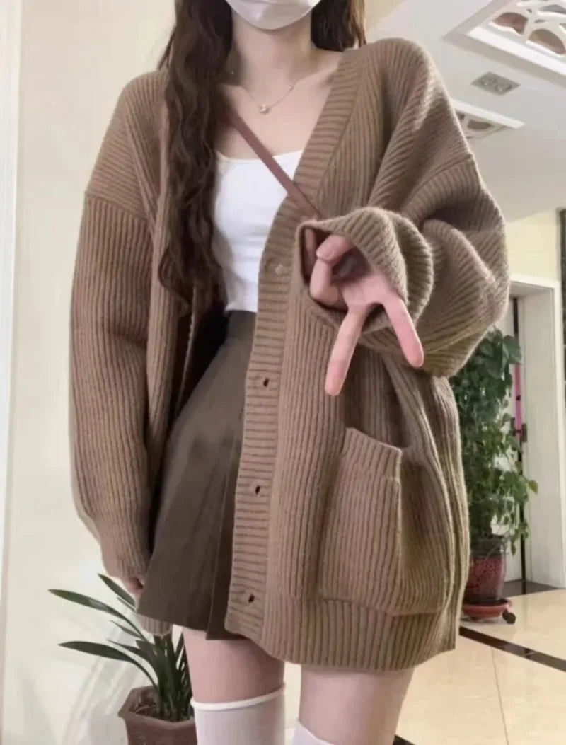 Autumn Winter Women Cardigan Sweater Coats Fashion Female