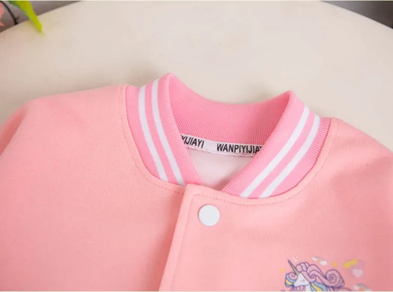Girls Cartoon Unicorn Jackets For 3-12 Years Teens Clothes For Teenage Girls Sports Outerwear
