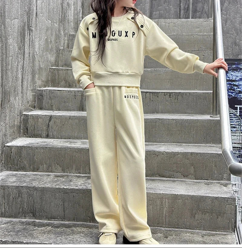 Autumn Spring Children Clothes Suits Kids Long Sleeve Sweatshirt+Loose Pant 2Pcs
