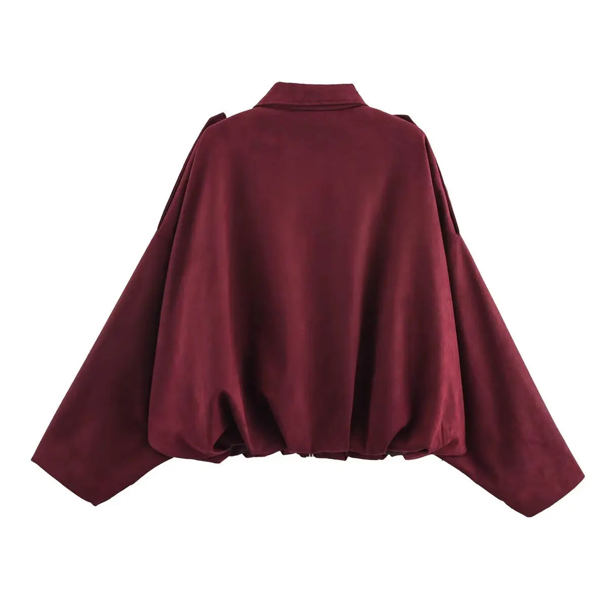 Women Suede Textured Jacket Long Sleeve Lapel Collar Loose Coats Casual Female Outerwear Chic Tops