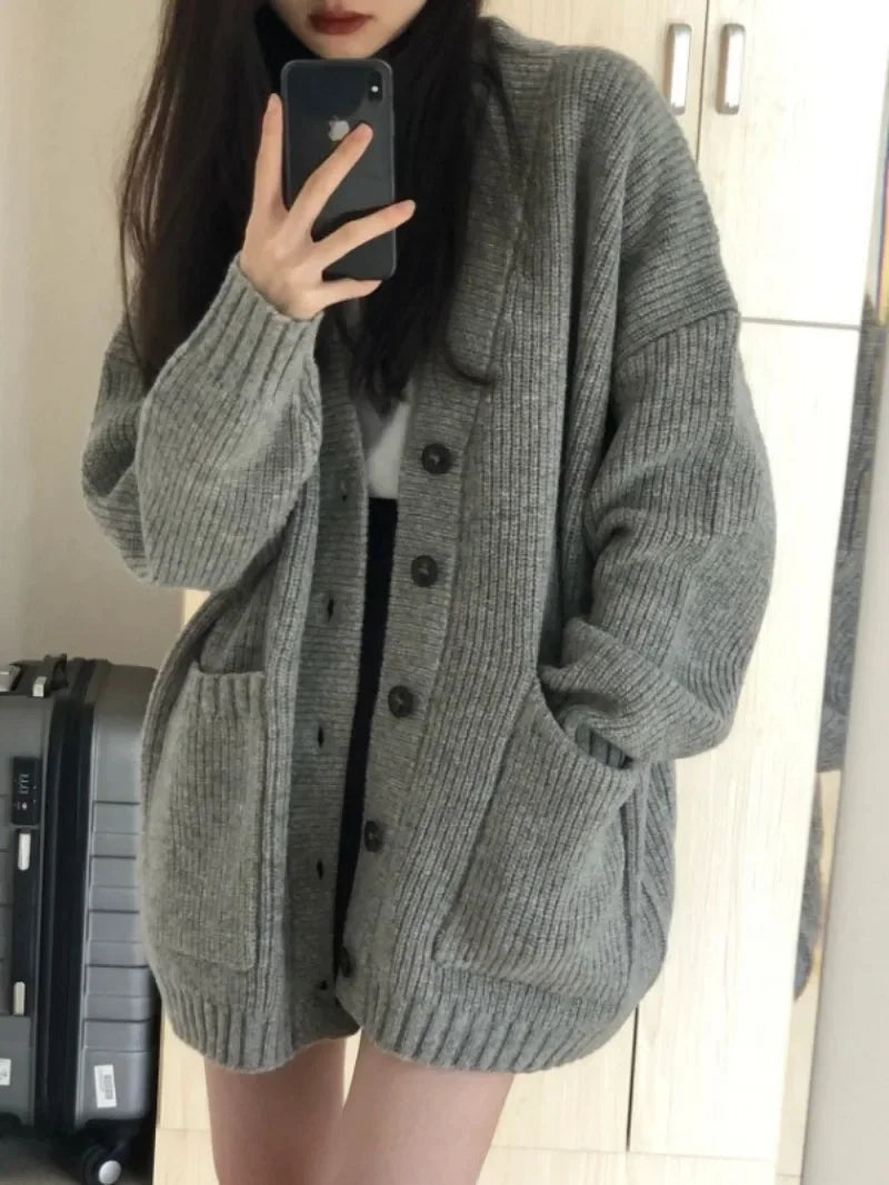 Autumn Winter Women Cardigan Sweater Coats Fashion Female