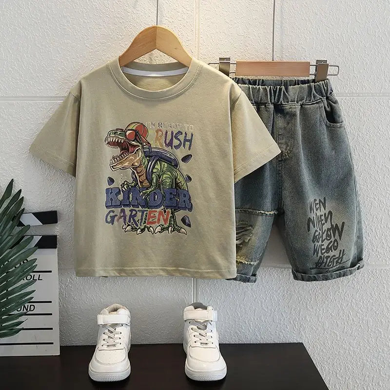 T-Shirts Denim Shorts 2 Pieces