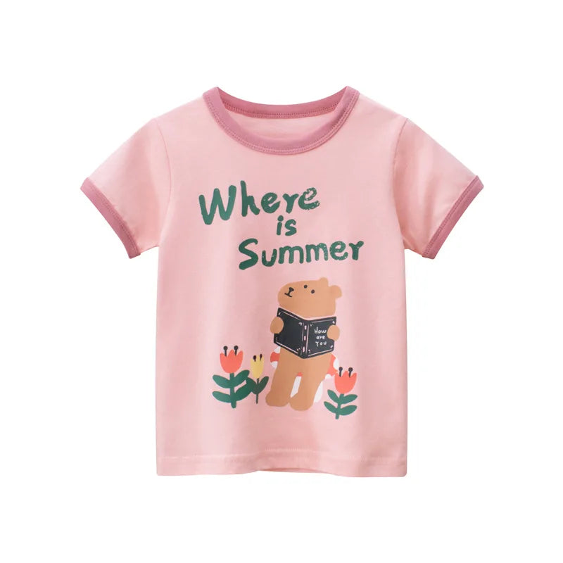 T-shirts Printed Little Girl Top Children Toddler Girl Clothes