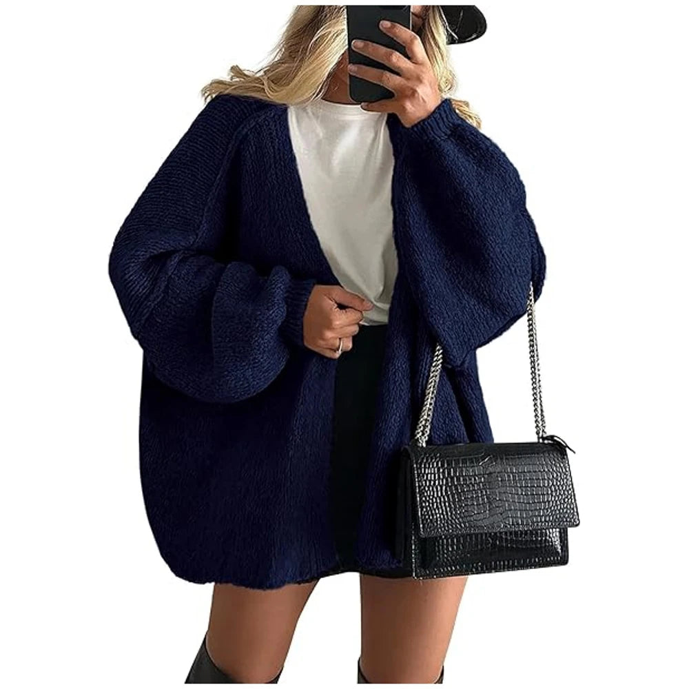 Women's Autumn Winter Knitted Cardigan Sweater Women Jacket Casual Stylish Solid Color Long Sleeve Jackets