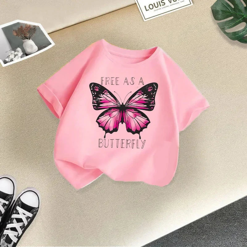 Girls Short Sleeve T-shirt Summer New Children's Top Loose Fashion