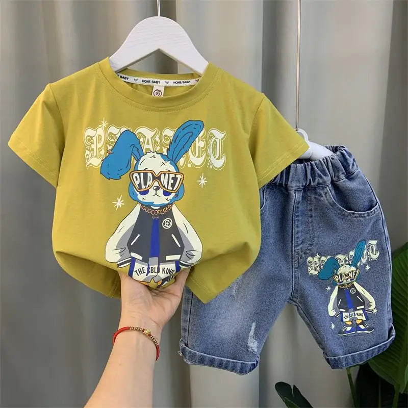 T-Shirts Denim Shorts 2 Pieces