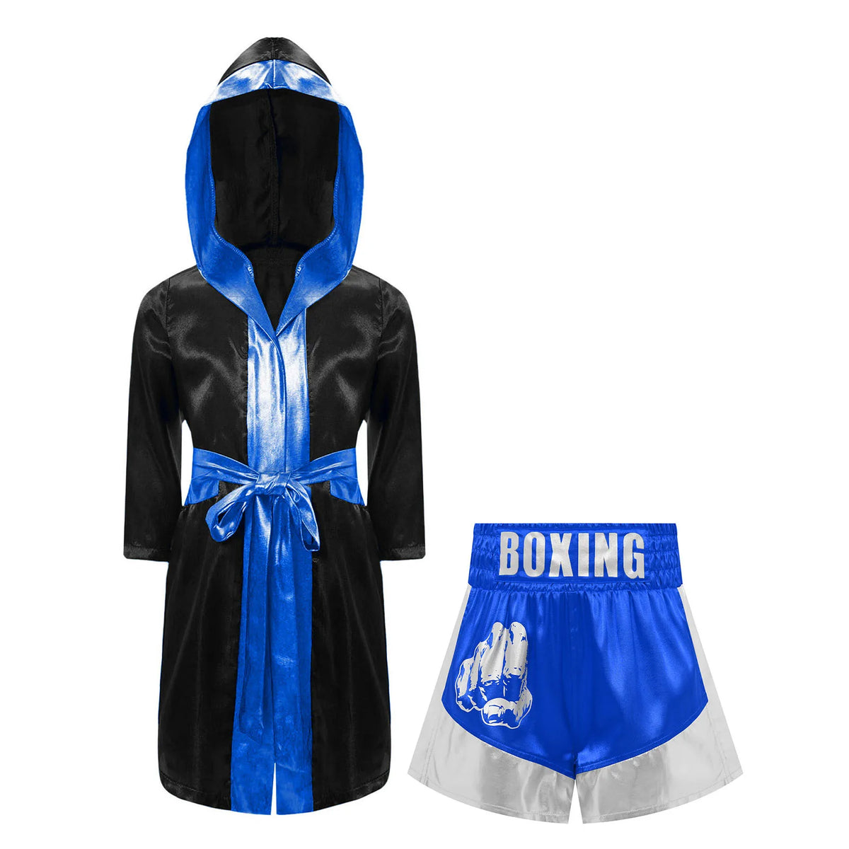 Kids Boys Boxing Costume Halloween Boxers Cosplay Costume 2 Piece Boxing Robe And Muay Thai