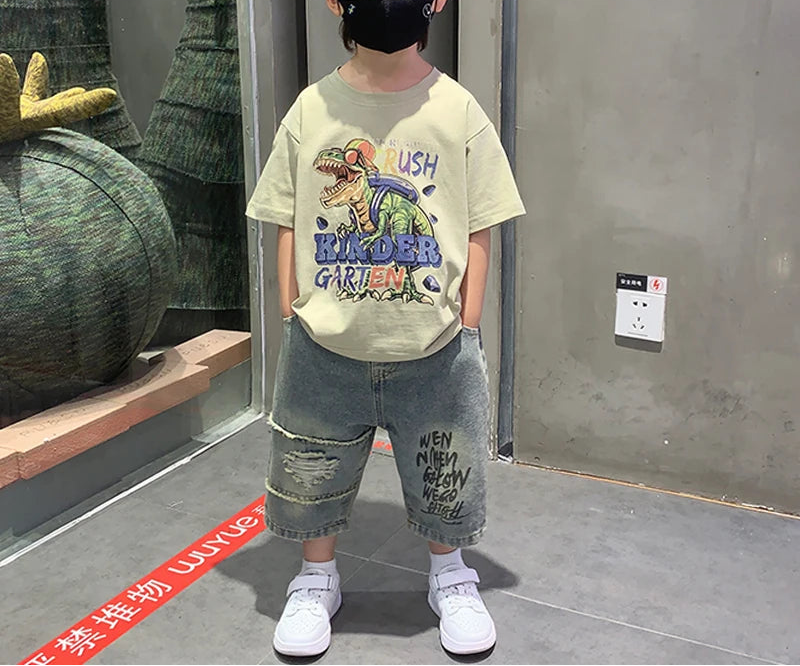 T-Shirts Denim Shorts 2 Pieces
