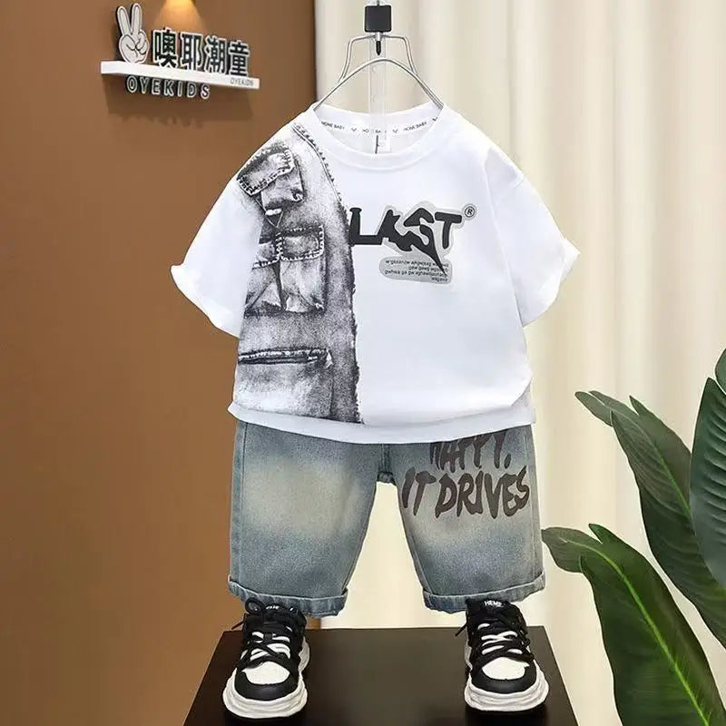 T-Shirts Denim Shorts 2 Pieces
